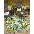 thumbnail image 1 of Unique Loom Outdoor Botanical Collection Area Rug - Longwood (7' 10" x 11' Rectangle Green/Olive), 1 of 8