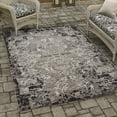 thumbnail image 1 of Unique Loom Outdoor Botanical Collection Area Rug - Manchester (4' 1" x 6' 1" Rectangle Light Gray/Black), 1 of 7