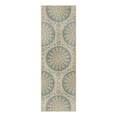 thumbnail image 1 of Unique Loom Outdoor Botanical Collection Area Rug - Medallion (2' 2" x 6' 1" Runner Aqua/Beige), 1 of 12