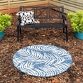 thumbnail image 1 of Unique Loom Outdoor Botanical Collection Area Rug - Palm (10' Round Blue/Navy Blue), 1 of 6