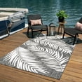thumbnail image 1 of Unique Loom Outdoor Botanical Collection Area Rug - Palm (7' 10" x 10' Rectangle Charcoal/Ivory), 1 of 6