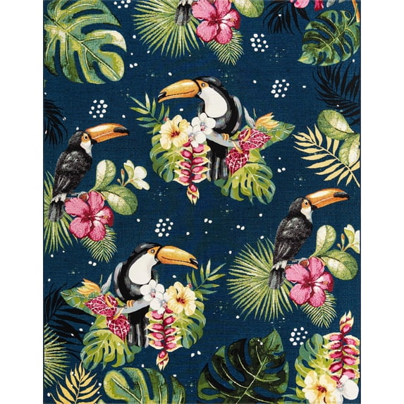 Unique Loom Outdoor Botanical Collection Area Rug - Phipps (7' 10" x 10' Rectangle Multi/Blue)