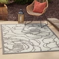 thumbnail image 1 of Unique Loom Outdoor Botanical Collection Area Rug - Rose (5' 3" x 8' Rectangle Gray/Silver), 1 of 7