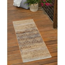 Unique Loom Outdoor Botanical Collection Area Rug - Transitional (2' 7" x 5' 3" Runner Beige/Blue)