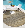 thumbnail image 1 of Unique Loom Outdoor Botanical Collection Area Rug - Transitional (8' Round Beige/Blue), 1 of 11