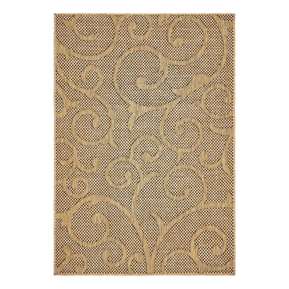 Unique Loom Outdoor Botanical Collection Area Rug - Vine (4' x 6' Rectangle Light Brown/Brown)