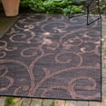 thumbnail image 1 of Unique Loom Outdoor Botanical Collection Area Rug - Vine (9' x 12' 2" Rectangle Chocolate Brown/Black), 1 of 7