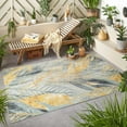 thumbnail image 1 of Unique Loom Outdoor Botanical Collection Area Rug - Winnow (10' x 14' 2" Rectangle Gray Ivory Yellow), 1 of 11