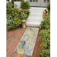thumbnail image 1 of Unique Loom Outdoor Botanical Collection Area Rug - Winnow (2' 7" x 10' Runner Gray Ivory Yellow), 1 of 11