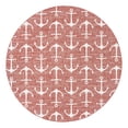 thumbnail image 1 of Unique Loom Outdoor Coastal Collection Area Rug - Ahoy (10' Round Rust Red/Ivory), 1 of 10