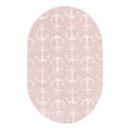 thumbnail image 1 of Unique Loom Outdoor Coastal Collection Area Rug - Ahoy (3' 1" x 5' 3" Oval Pink/Ivory), 1 of 8