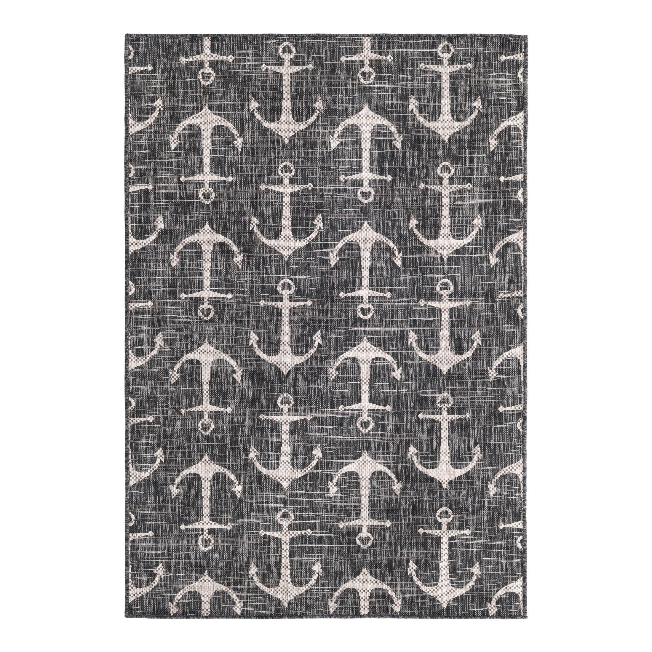 Charcoal Bliss 4' x 6' Synthetic Rectangular Kids Outdoor Rug