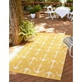 thumbnail image 1 of Unique Loom Outdoor Coastal Collection Area Rug - Ahoy (4' x 6' Rectangle Yellow), 1 of 7
