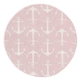 thumbnail image 1 of Unique Loom Outdoor Coastal Collection Area Rug - Ahoy (5' 3" Round Pink/Ivory), 1 of 8