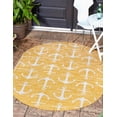 thumbnail image 1 of Unique Loom Outdoor Coastal Collection Area Rug - Ahoy (5' 3" x 7' 10" Oval Yellow), 1 of 6