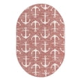 thumbnail image 1 of Unique Loom Outdoor Coastal Collection Area Rug - Ahoy (5' 3" x 8' Oval Rust Red/Ivory), 1 of 9