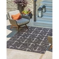 thumbnail image 1 of Unique Loom Outdoor Coastal Collection Area Rug - Ahoy (6' x 9' Rectangle Charcoal/Ivory), 1 of 7