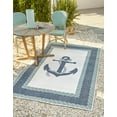 thumbnail image 1 of Unique Loom Outdoor Coastal Collection Area Rug - Anchor (2' x 3' 1" Rectangle Navy Blue/Light Blue), 1 of 9