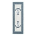 thumbnail image 1 of Unique Loom Outdoor Coastal Collection Area Rug - Anchor (2' x 6' Runner Navy Blue/Light Blue), 1 of 11