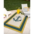 thumbnail image 1 of Unique Loom Outdoor Coastal Collection Area Rug - Anchor (4' 1" x 6' 1" Rectangle Ivory/Yellow), 1 of 9