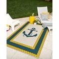 thumbnail image 1 of Unique Loom Outdoor Coastal Collection Area Rug - Anchor (5' 3" x 8' Rectangle Ivory/Yellow), 1 of 9