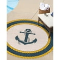thumbnail image 1 of Unique Loom Outdoor Coastal Collection Area Rug - Anchor (7' 1" Round Ivory/Yellow), 1 of 9