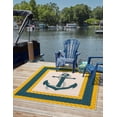 thumbnail image 1 of Unique Loom Outdoor Coastal Collection Area Rug - Anchor (7' 10" Square Ivory/Yellow), 1 of 9