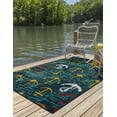 thumbnail image 1 of Unique Loom Outdoor Coastal Collection Area Rug - Anchorwave (10'  x 14' 1" Rectangle Navy Blue/Teal), 1 of 9