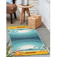 thumbnail image 1 of Unique Loom Outdoor Coastal Collection Area Rug - Beach Day (2'  x 6' 1" Runner Multi/Navy Blue), 1 of 9