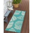 thumbnail image 1 of Unique Loom Outdoor Coastal Collection Area Rug - Bodrum (2' x 6' 1" Runner Teal/Ivory), 1 of 11