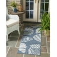 thumbnail image 1 of Unique Loom Outdoor Coastal Collection Area Rug - Bodrum (2' x 8' Runner Navy Blue/Ivory), 1 of 7