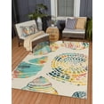 thumbnail image 1 of Unique Loom Outdoor Coastal Collection Area Rug - Bodrum (4' 1" x 6' 1" Rectangle Multi/Navy Blue), 1 of 11