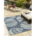 thumbnail image 1 of Unique Loom Outdoor Coastal Collection Area Rug - Bodrum (4' x 6' Rectangle Navy Blue/Ivory), 1 of 7