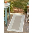 thumbnail image 1 of Unique Loom Outdoor Coastal Collection Area Rug - Caye (2' x 6' Runner Gray/Ivory), 1 of 7