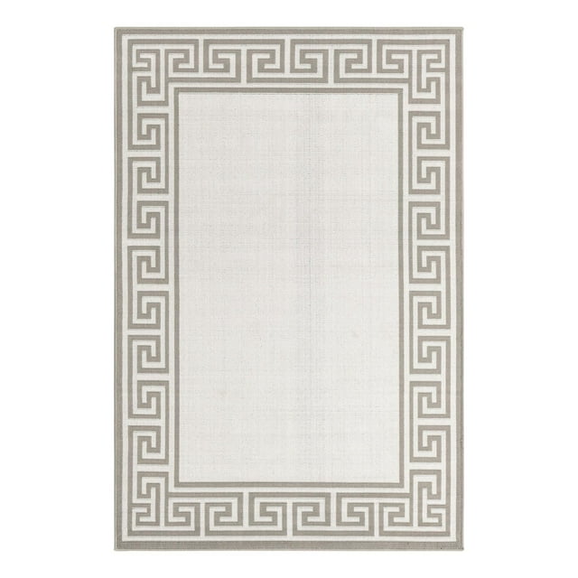 Unique Loom Outdoor Coastal Collection Area Rug - Caye (4' x 6' Rectangle Ivory/Gray)