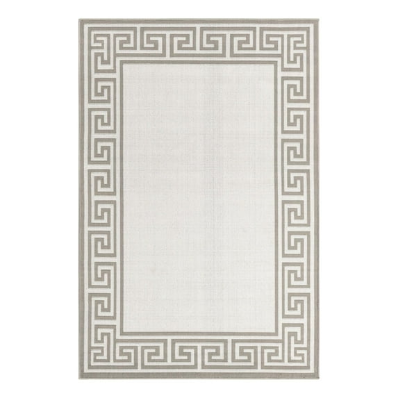 Unique Loom Outdoor Coastal Collection Area Rug - Caye (4' x 6' Rectangle Ivory/Gray)