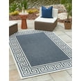 thumbnail image 1 of Unique Loom Outdoor Coastal Collection Area Rug - Caye (5' 3" x 8' Rectangle Navy Blue/Ivory), 1 of 7