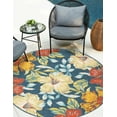 thumbnail image 1 of Unique Loom Outdoor Coastal Collection Area Rug - Cicek (7' 1" Round Multi/Light Brown), 1 of 7