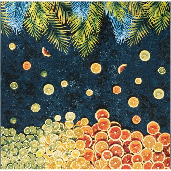 Unique Loom Outdoor Coastal Collection Area Rug - Citrus (12' Square Multi/Blue)