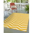 thumbnail image 1 of Unique Loom Outdoor Coastal Collection Area Rug - Dalgalar (5' 3" x 8' Rectangle Yellow/Ivory), 1 of 8