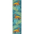 thumbnail image 1 of Unique Loom Outdoor Coastal Collection Area Rug - Flamingo (2' 7" x 10' Runner Multi/Teal), 1 of 7