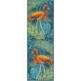 thumbnail image 1 of Unique Loom Outdoor Coastal Collection Area Rug - Flamingo (2' x 6' 1" Runner Multi/Teal), 1 of 7
