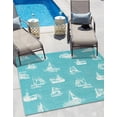 thumbnail image 1 of Unique Loom Outdoor Coastal Collection Area Rug - Flotilla (10'  Square Teal/Ivory), 1 of 8