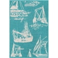 thumbnail image 1 of Unique Loom Outdoor Coastal Collection Area Rug - Flotilla (2'  x 3' 1" Rectangle Teal/Ivory), 1 of 6