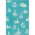 thumbnail image 1 of Unique Loom Outdoor Coastal Collection Area Rug - Flotilla (5' 3" x 8' Rectangle Teal/Ivory), 1 of 6