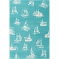 thumbnail image 1 of Unique Loom Outdoor Coastal Collection Area Rug - Flotilla (6' 1" x 9' Rectangle Teal/Ivory), 1 of 6