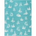 thumbnail image 1 of Unique Loom Outdoor Coastal Collection Area Rug - Flotilla (9'  x 12' Rectangle Teal/Ivory), 1 of 6