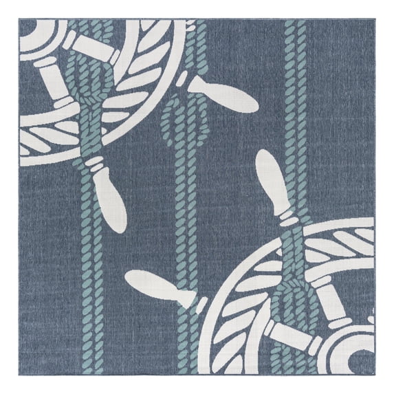 Unique Loom 8 Ft Square Rug in Navy Blue (3157734)