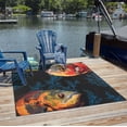 thumbnail image 1 of Unique Loom Outdoor Coastal Collection Area Rug - Marine (10' Square Multi/Black), 1 of 11