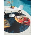 thumbnail image 1 of Unique Loom Outdoor Coastal Collection Area Rug - Marine (4' 1" Round Multi/Black), 1 of 7
